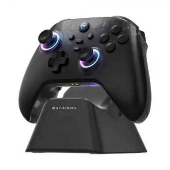 Machenike G3 V2 belaidis žaidimų valdiklis su įkrovimo stotele, skirtas PC, Switch, mobiliems įrenginiams - juoda