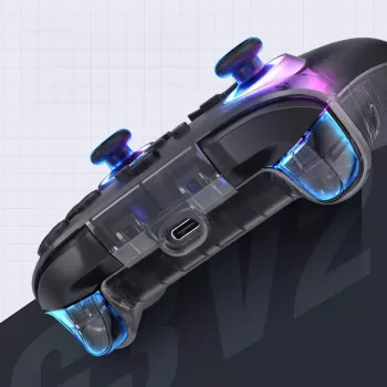 Machenike G3 V2 belaidis žaidimų valdiklis su įkrovimo stotele, skirtas PC, Switch, mobiliems įrenginiams - juoda