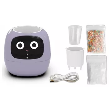 PLANTSIO IVY išmanusis vidaus sodas, violetinis, 6-pod hidroponinė sistema su 23W pilno spektro LED, 1,5L rezervuaru, automatiniu apšvietimu, jutikliniu skydeliu