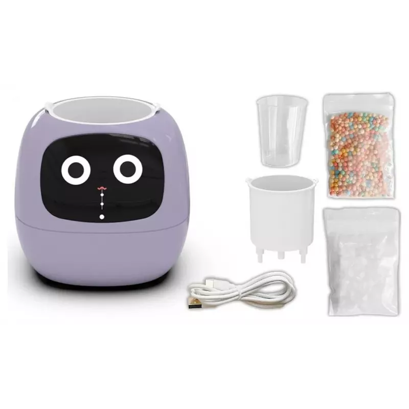 PLANTSIO IVY išmanusis vidaus sodas, violetinis, 6-pod hidroponinė sistema su 23W pilno spektro LED, 1,5L rezervuaru, automatiniu apšvietimu, jutikliniu skydeliu