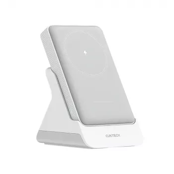 CUKTECH WPB100N Magnetinis belaidis power bank 10000 mAh 20W su stovu - Baltas