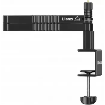 ULANZI LS26 mikrofono stovas su besisukančia ranka ir stalo spaustuku, 750 mm siekis, aliuminio lydinys, juoda