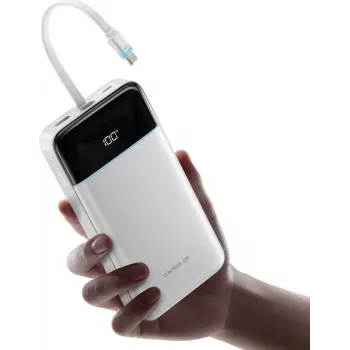 CUKTECH LPB252N 120W 25000mAh Power Bank su įmontuotu USB-C laidu - balta