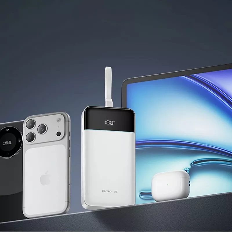 CUKTECH LPB252N 120W 25000mAh Power Bank su įmontuotu USB-C laidu - balta