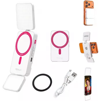 ULANZI GL01 GlowUp MagSafe LED Selfie Light, skirta iPhone, 2500K-9000K, CRI 97, balta