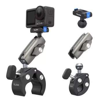 TELESIN Magic Arm Clamp Mount, skirtas DJI Osmo Action 5 Pro/4/3, Osmo 360, GoPro, Insta360 – S3-HBM-14-TDJ
