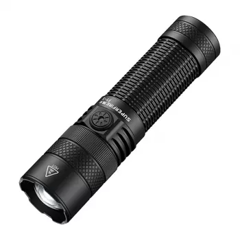 SUPERFIRE F1-S 1500 liumenų įkraunamas LED žibintuvėlis su teleskopiniu priartinimu, 5 režimais, IP44, juodas