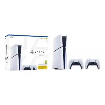 Sony PlayStation 5 Slim Disc Edition 1TB konsolė - balta ir juoda