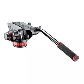 Manfrotto MVH502AH Fluid Video Head su plokščiu pagrindu, 4kg keliamoji galia, 75mm pagrindas, juoda