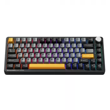 MACHENIKE K600-B82W 75% belaidė mechaninė žaidimų klaviatūra, 82 klavišai, Gateron Silver jungikliai, RGB, PBT klavišai, karštai keičiama, juoda