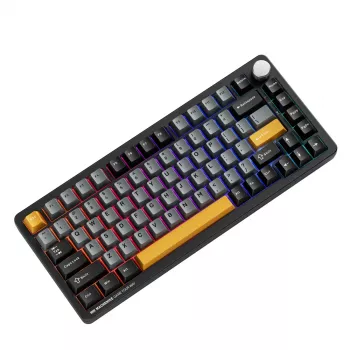 MACHENIKE K600-B82W 75% belaidė mechaninė žaidimų klaviatūra, 82 klavišai, Gateron Silver jungikliai, RGB, PBT klavišai, karštai keičiama, juoda