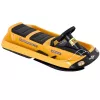 Hamax Sno Taxi Snow Racer rogutės – geltonos HDPE vaikiškos rogutės su vairu ir rankiniu stabdžiu