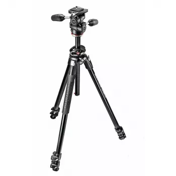 Manfrotto 290 Dual aliumininis 3 sekcijų trikojis su 3 krypčių galvute MK290DUA3-3W