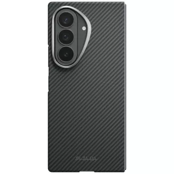 PITAKA Edge Case, skirta Samsung Galaxy Z Fold 8 Ultra – aramidinio pluošto apsauginis dangtelis, juoda/pilka (Overture Black)
