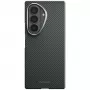 PITAKA Edge Case, skirta Samsung Galaxy Z Fold 8 Ultra – aramidinio pluošto apsauginis dangtelis, juoda/pilka (Overture Black)