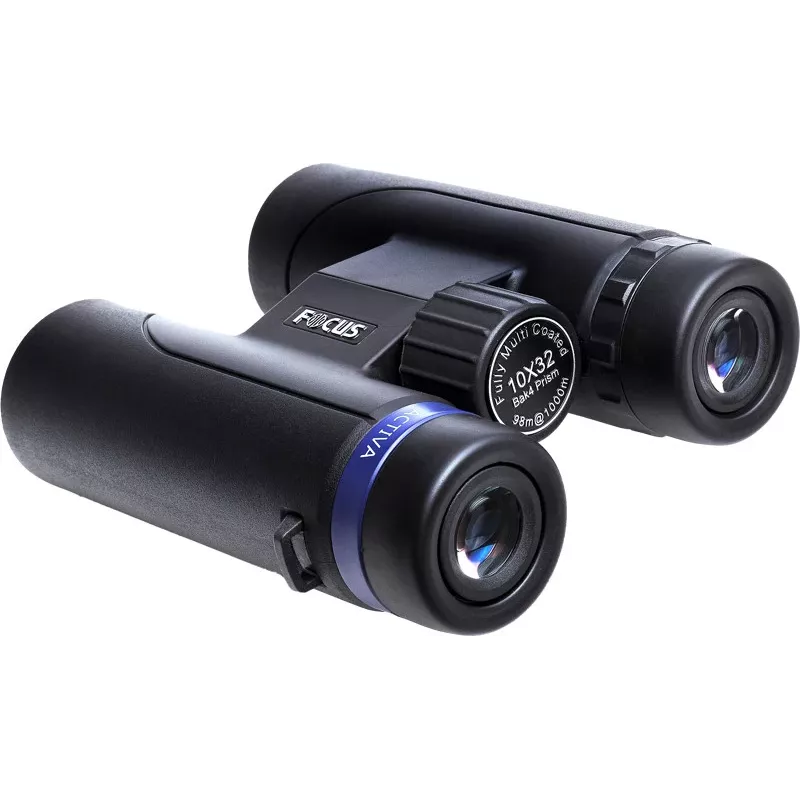 Focus KHB5-10X32 10x32 stogo prizmės žiūronai – atsparūs vandeniui, neaprūkstantys, BaK-4, daugiasluoksnis dengimas, guminis korpusas, juodi