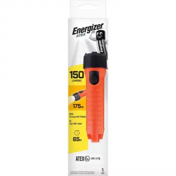 Energizer Mine Safety ATEX 2D žibintuvėlis – vidujai saugus LED, 150 liumenų, geltonas