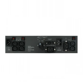 ABB PowerValue 11 RT Bypass PDU 16A - 1U stovo maitinimo skirstytuvas su rankiniu aplinkkeliu, 1x C19 ir 4x C13 lizdai, IEC C20 įvadas