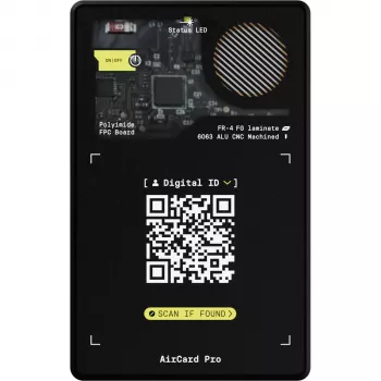 Rolling Square AirCard Pro Bluetooth sekimo kortelė, skirta Apple Find My - juoda