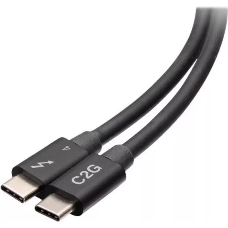C2G 2,5 pėdų Thunderbolt 4 USB-C laidas - 40Gbps, 100W PD, 8K, juodas