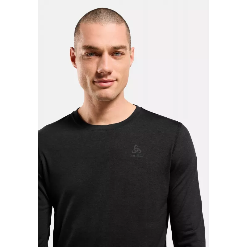 Odlo Merino 200 BL Top Crew Neck LS vyriškas apatinis sluoksnis - juoda