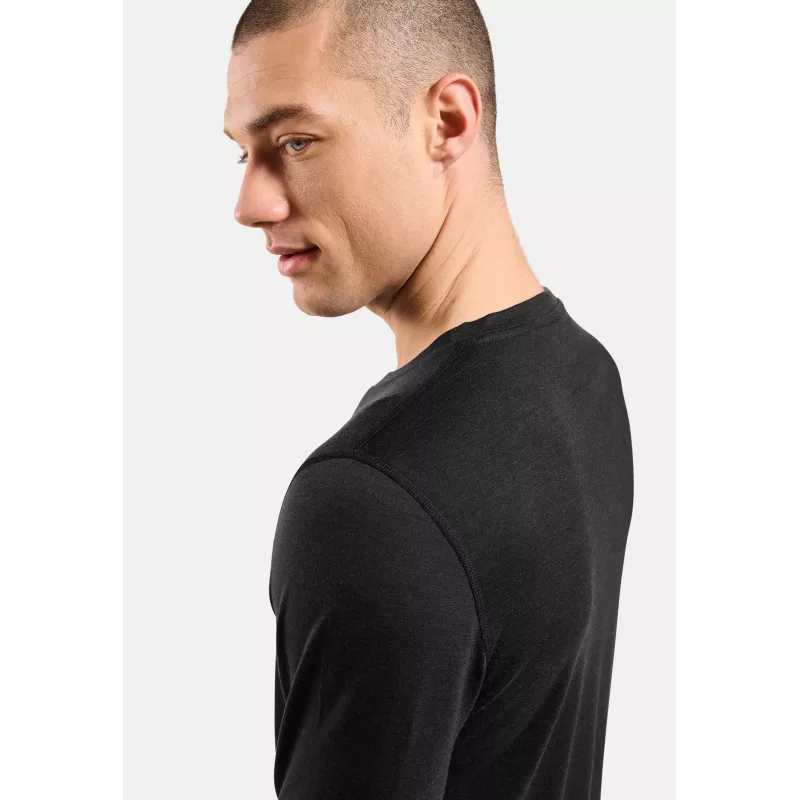 Odlo Merino 200 BL Top Crew Neck LS vyriškas apatinis sluoksnis - juoda