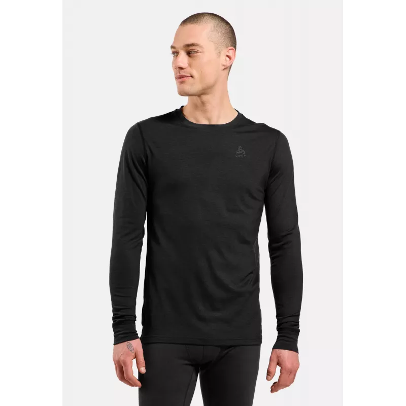 Odlo Merino 200 BL Top Crew Neck LS vyriškas apatinis sluoksnis - juoda