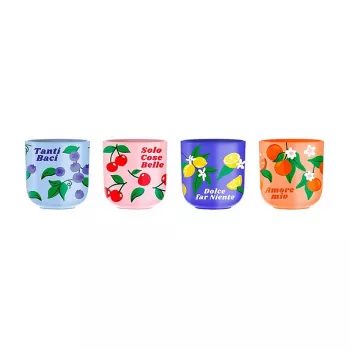 Bialetti Fruit Vibes keraminių kavos puodelių rinkinys, 300 ml, įvairiaspalvis, tinka indaplovei ir mikrobangų krosnelei