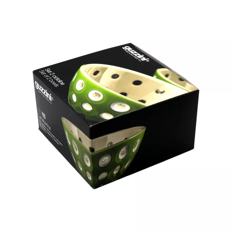 Guzzini Le Murrine 2 dubenėlių rinkinys 12 cm, matcha žalia/balta/alyvinė