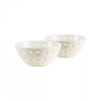 Guzzini Le Murrine 2 dubenėlių rinkinys 12 cm, perlamutrinis/baltas/perlamutrinis