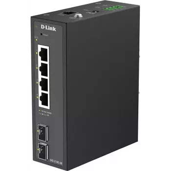 D-Link DIS-210G-06 pramoninis išmanusis valdomas switčius, 4 Gigabit Ethernet prievadai ir 2 SFP lizdai