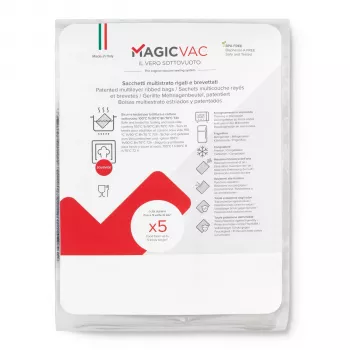 MagicVac 50 vakuuminio pakavimo maišeliai 40x50 cm – reljefiniai, be BPA, tinkami virimui ir sous vide