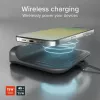 SBS TEWIRCLOCK belaidžio įkrovimo žadintuvas su Qi 10W greituoju įkrovimu, LED ekranu, USB-C įvestimi, juodos spalvos