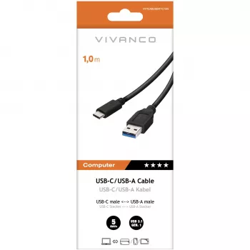 Vivanco USB-C – USB-A 3.0 laidas 1 m (VVITCABUSBATYC15W)
