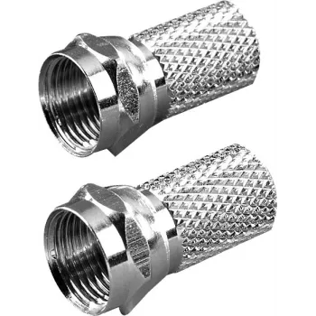 Vivanco F tipo kabelio jungtis 6.5 mm kabeliui, 2 vnt. (VVSATADAPTF65MM2P)