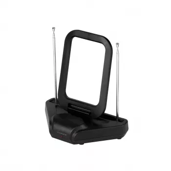 Vivanco VVTVANTLCIRCLE 28 dB stiprinimo aktyvi vidaus antena DVB-T/T2, juoda