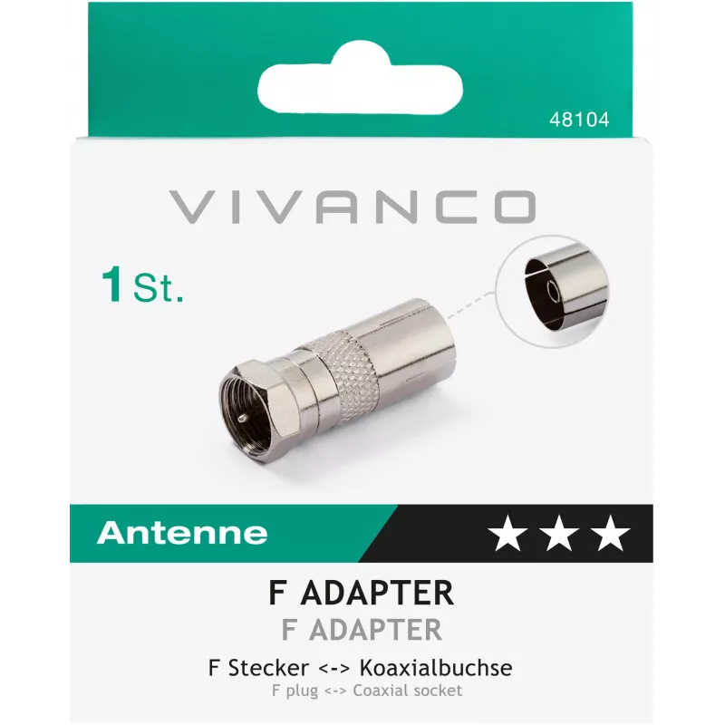 Vivanco adapteris F kištukas – koaksialinis lizdas (VVSATCOAXSATMF)