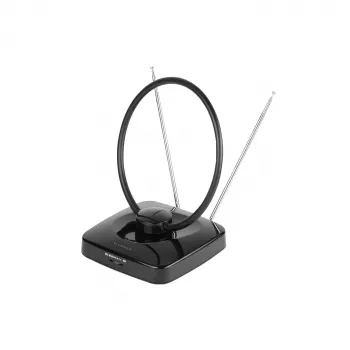 Vivanco VVTV2ANTCIRCLE vidaus antena DVB-T/T2, DAB/DAB+ ir FM radijui, juoda