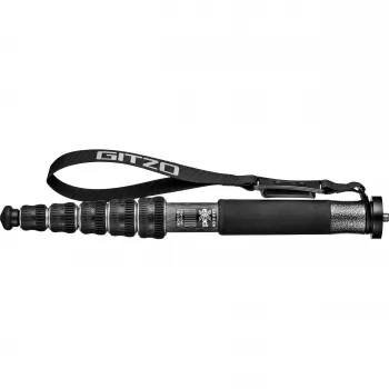 Gitzo GM2562T Traveler Series 2 6 sekcijų anglies pluošto monopodas - 142 cm maksimalus aukštis, 12 kg apkrova, juodas
