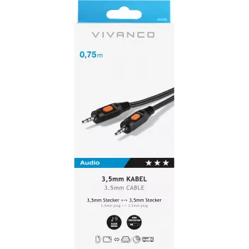 Vivanco audio laidas 3.5 mm – 3.5 mm 0.75 m (VVAJACK07MMK)