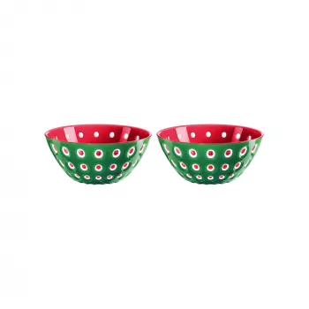 Guzzini Le Murrine 2 dublių rinkinys 12 cm smaragdo žalia/balta/raudona