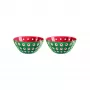 Guzzini Le Murrine 2 dublių rinkinys 12 cm smaragdo žalia/balta/raudona
