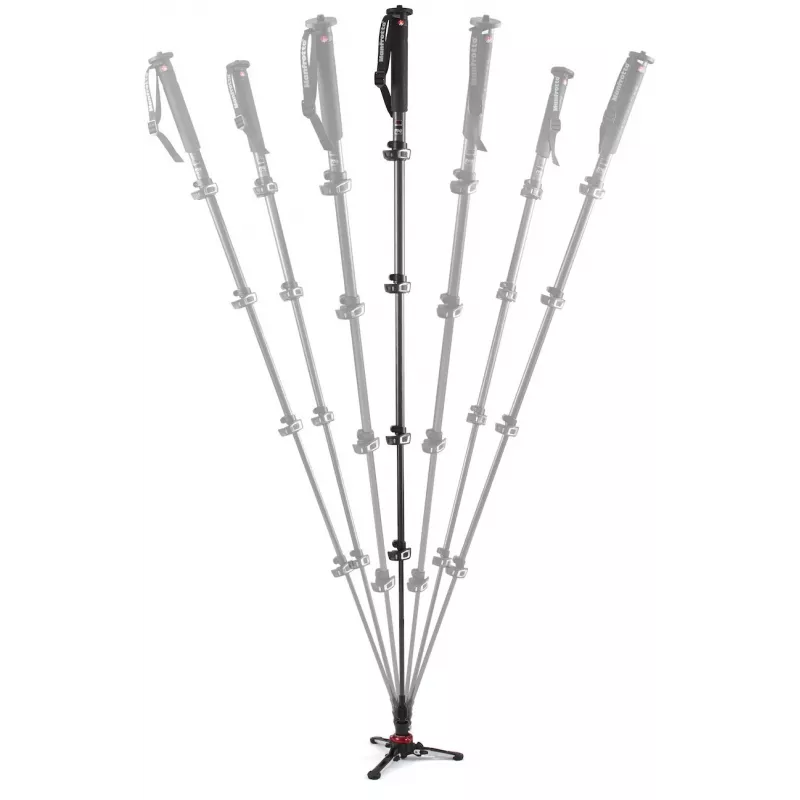 Manfrotto XPRO Monopod+ MVMXPROC5 anglies pluošto 5 sekcijų video monopodo su FLUIDTECH pagrindu