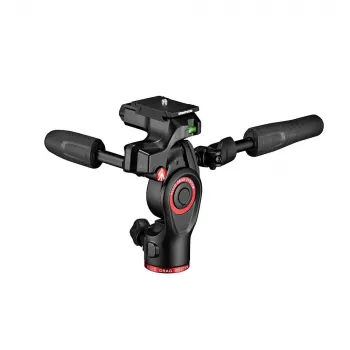 Manfrotto MH01HY-3W 3 krypčių hibridinė trikojo galvutė, technopolimeras, 6 kg keliamoji galia, Arca-Swiss greito atleidimo sistema, juoda
