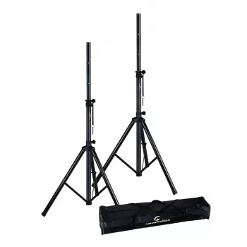 Soundsation SPST-SET70 BK garsiakalbių stovų rinkinys – trikojis pora su nešiojimo krepšiu, 1000–1800 mm aukštis, 50 kg keliamoji galia, 35 mm stulpelis, juoda