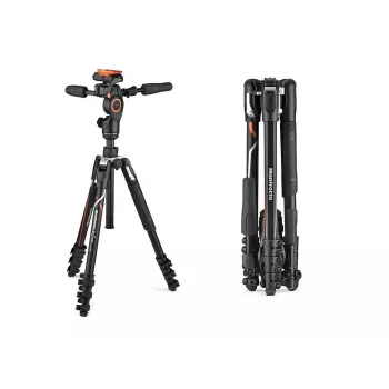 Manfrotto MKBFRLA-3W Befree 3-Way Live aliumininis trikojis su skysčio galvute, juodas