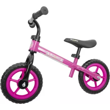Balance Bicycle 10 Pink - itin lengvas vaikiškas dviratis su nepraduriamomis EVA padangomis, reguliuojama sėdyne ir vairu, 18 mėn.–5 metai, iki 25 kg