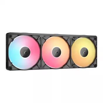 CORSAIR iCUE Link RX360 II Unified Frame RGB 120mm PWM ventiliatorių rinkinys (3 vnt.) – juoda