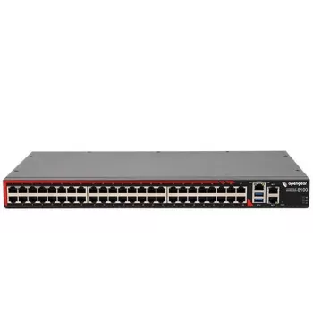 Opengear CM8148-10G 48 prievadų išmanusis konsolinis serveris su dvigubu 10GbE SFP+ ir dvigubu Gigabit Ethernet, ARM Cortex-A9 1.6GHz, 2GB RAM, 16GB eMMC, dviguba AC maitinimo sistema, 1U montavimui į stelažą