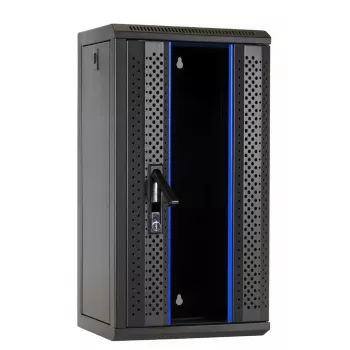 DSIT DS10-3312 12U 10 colių sieninis serverių kabinetas su stiklo durimis, 312x310x618 mm, juodas